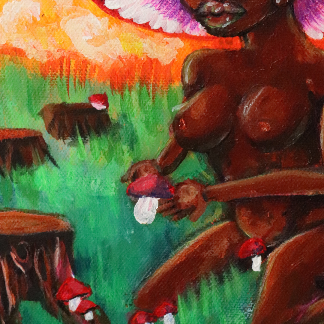 Mushroom Lady Painting - ManiMadness