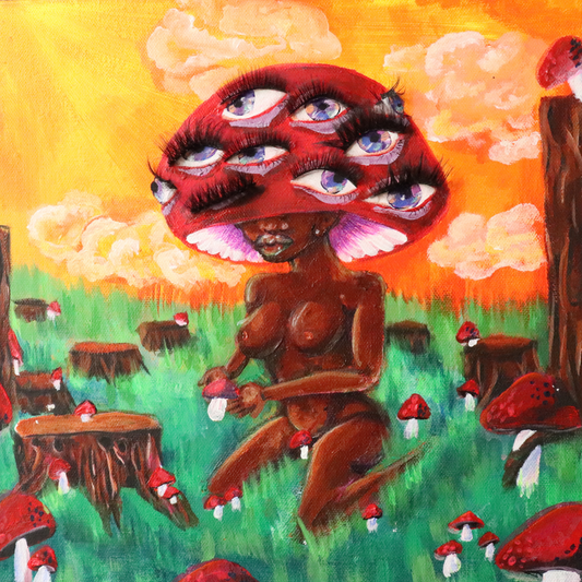Mushroom Lady Painting - ManiMadness